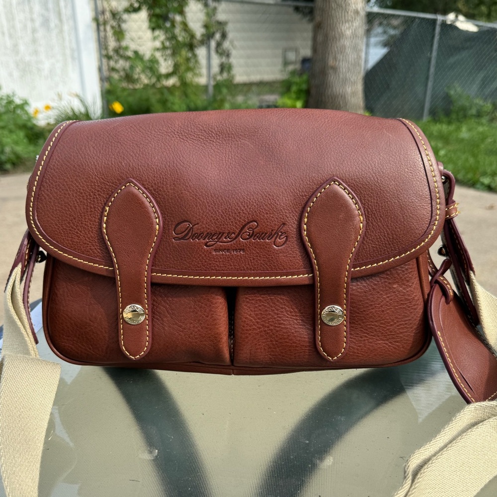 Dooney & Bourke Florentine double pocket flap crossbody Chestnut